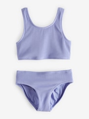 Lilac Purple Textured Bikini (3-16yrs) - Image 4 of 6