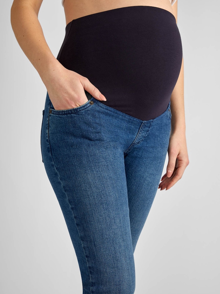 JoJo Maman Bébé Vintage Blue Skinny Maternity Jeans - Image 1 of 7