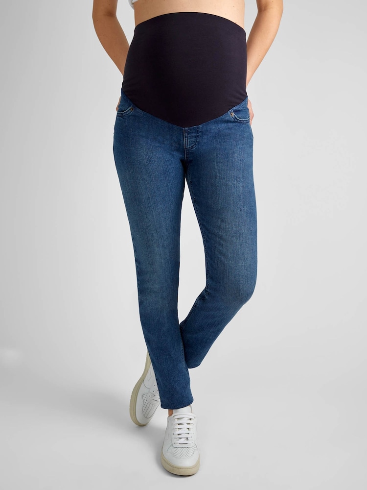 JoJo Maman Bébé Vintage Blue Skinny Maternity Jeans - Image 2 of 7