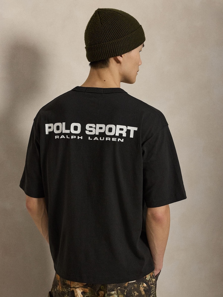Polo Ralph Lauren Black Sport Back Print T-Shirt - Image 2 of 6 Polo Ralph Lauren Black Sport Back Print T-Shirt - Image 2 of 6
