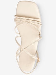 Bone Forever Comfort® Plait Detail Asymmetric Pattern Platform Sandals - Image 5 of 6