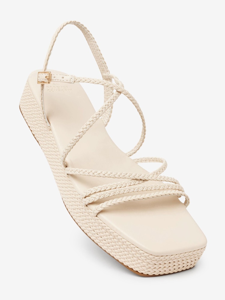 Bone Forever Comfort® Plait Detail Asymmetric Pattern Platform Sandals - Image 6 of 6