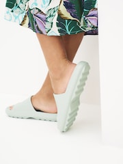 Mint Green Chunky Slider Sandals - Image 2 of 6