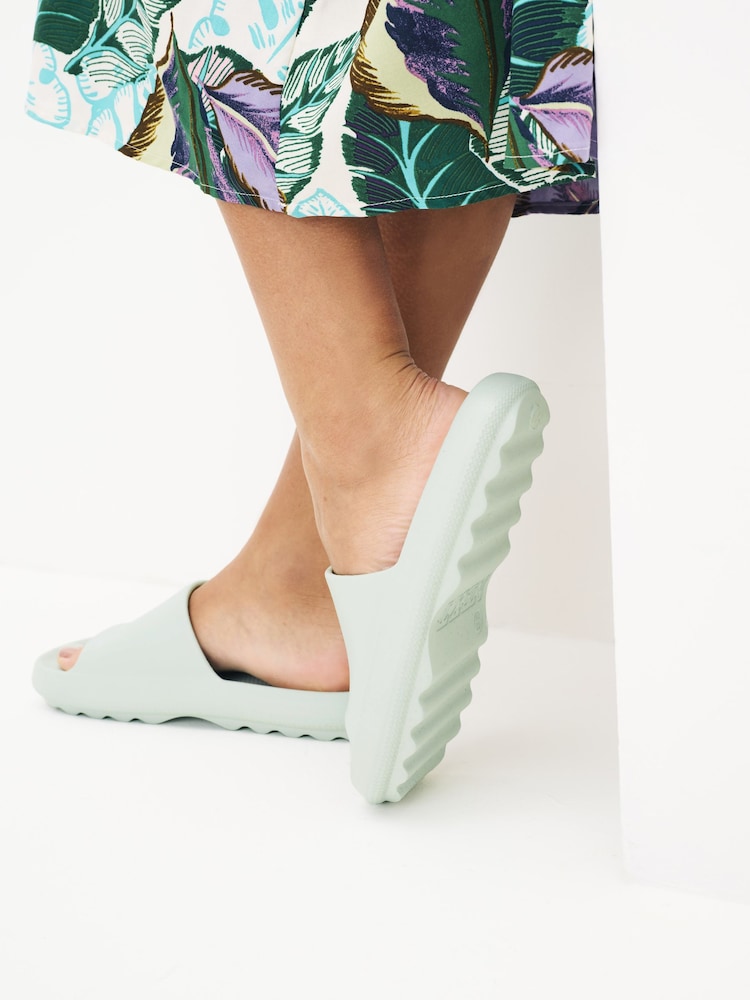 Mint Green Chunky Slider Sandals - Image 2 of 6