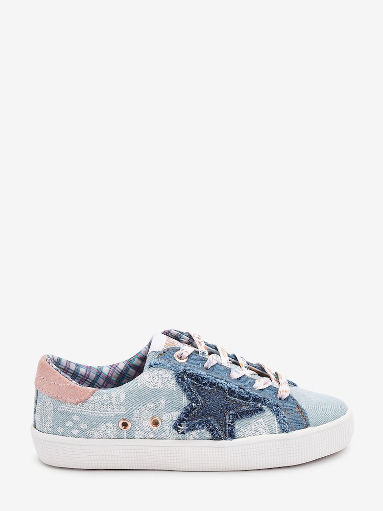 Denim Blue Star Lace-Up Trainers - Image 1 of 5