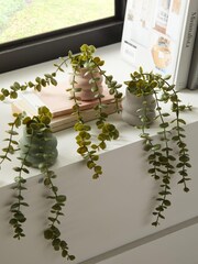 Set of 3 Green Artificial Trailing Plants With Ceramic Pots - Image 1 of 3