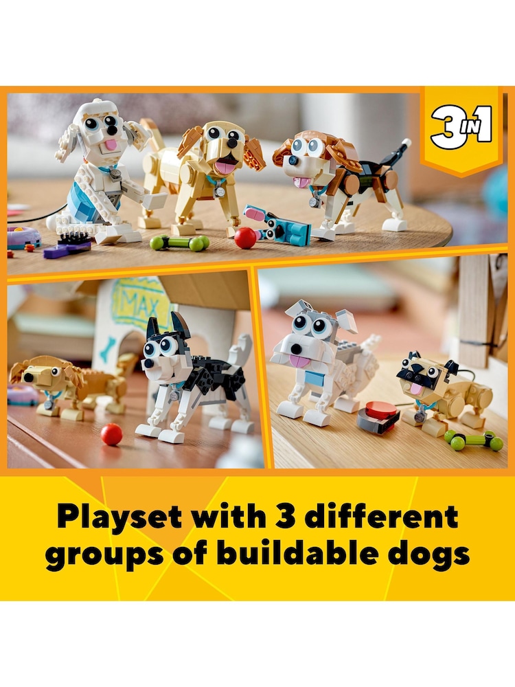 LEGO Creator 3 in 1 Adorable Dogs Animal Figures Toys 31137 - Image 4 of 8