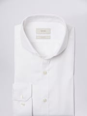 MOSS White Slim Oxford Non Iron 100% Cotton Shirt - Image 4 of 5