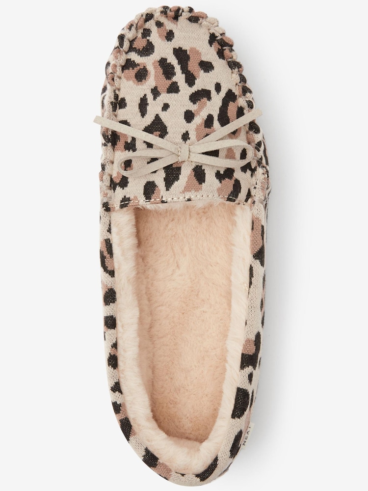 Léopard marron - Chaussons Mocassins Doublés en Fausse Fourrure - Image 4 of 5