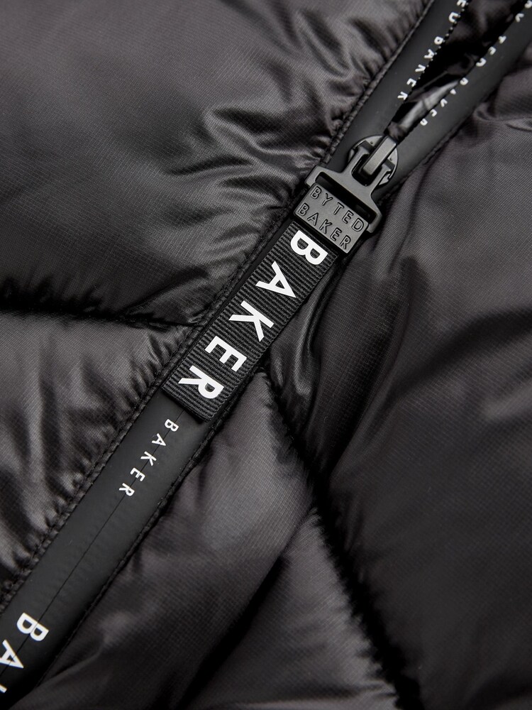 Czarny - Baker by Ted Baker Shower Resistant Chevron Padded Coat - Image 9 of 10