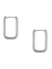 Orelia 925 Sterling Silver Clean Metal Squoval Hoop - Image 2 of 2