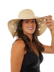 Seaspray Natural Cut-Out Detail Sun Hat - Image 1 of 3