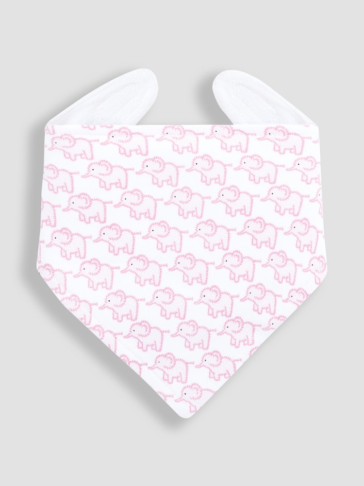 JoJo Maman Bébé Baby Pink 3-Pack Cotton Baby Dribble Bibs - Image 2 of 4