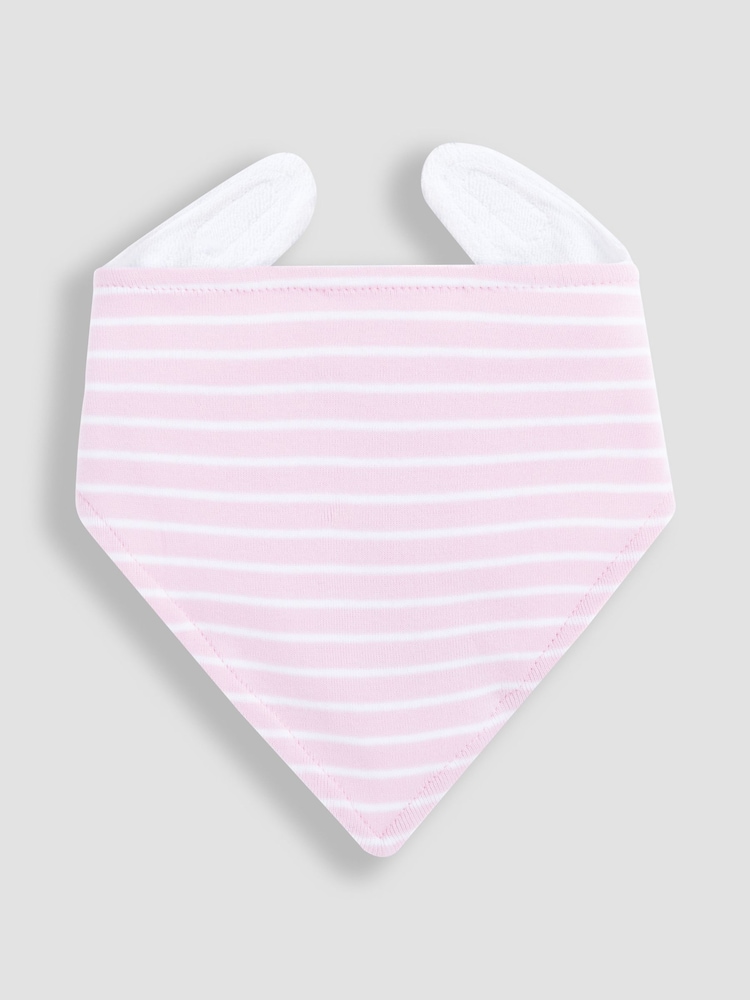 JoJo Maman Bébé Baby Pink 3-Pack Cotton Baby Dribble Bibs - Image 3 of 4