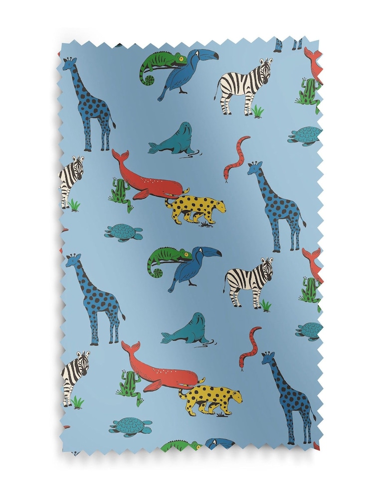 Cath Kidston Blue Kids Animals Made To Measure 100% Cotton Curtains - Image 9 of 9