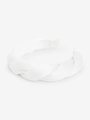 White Satin Padded Twist Headband - Image 1 of 2