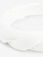 White Satin Padded Twist Headband - Image 2 of 2