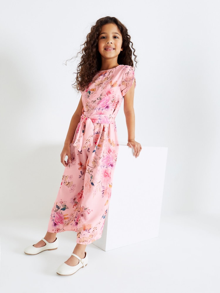 Pink Floral Print Jumpsuit (3-16yrs) - Image 2 of 3