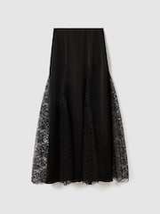 Anna Quan Satin Lace Maxi Skirt - Image 2 of 5