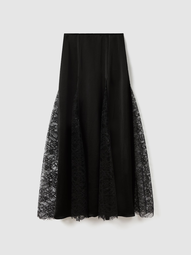 Anna Quan Satin Lace Maxi Skirt - Image 2 of 5