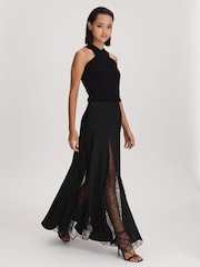 Anna Quan Satin Lace Maxi Skirt - Image 3 of 5