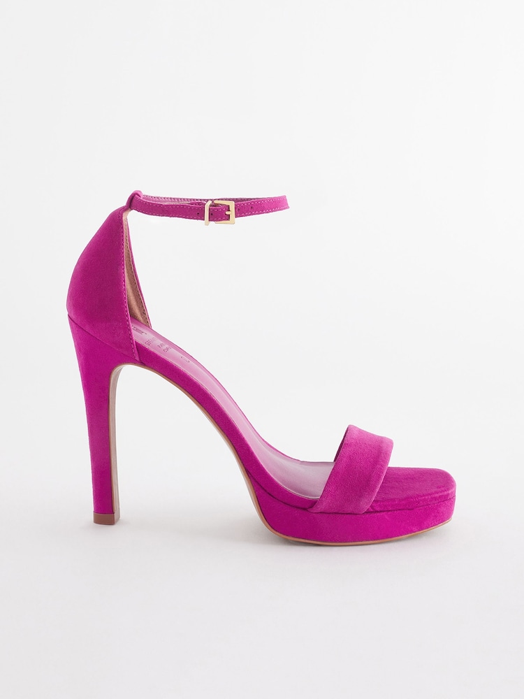 Rose - Sandales plateformes en cuir Signature - Image 3 of 5