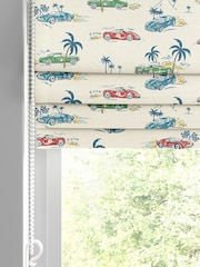 Cath Kidston Cream Kids Fast Cars Made to Measure Roman 100% Cotton Blind - Image 2 of 6