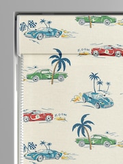 Cath Kidston Cream Kids Fast Cars Made to Measure Roman 100% Cotton Blind - Image 3 of 6