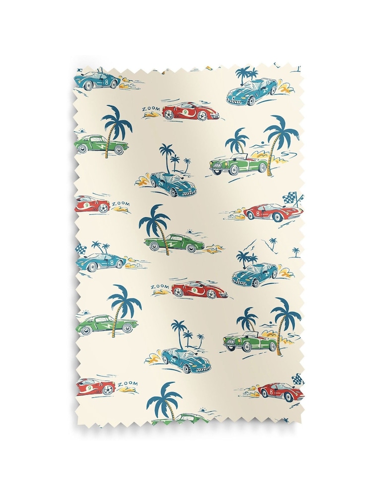 Cath Kidston Cream Kids Fast Cars Made to Measure Roman 100% Cotton Blind - Image 6 of 6