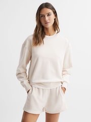 Reiss Ivory Brandy Cotton Blend Sweatshirt - Image 1 of 4
