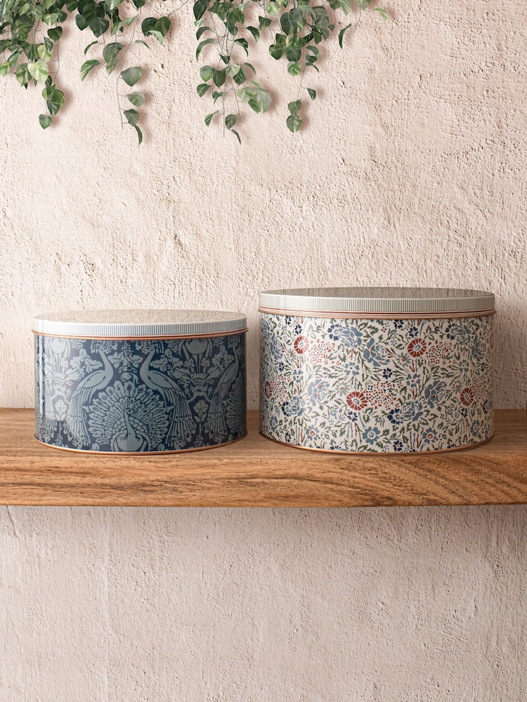 Laura Ashley Set of 2 Red round tins Blueprint Collectables - Image 1 of 3