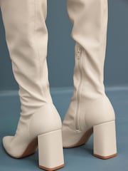 Серо-белый - Сапоги с носком через колено и носком Forever Comfort® - Изображение 1 из 10