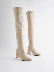 Серо-белый - Сапоги с носком через колено и носком Forever Comfort® - Изображение 3 из 10