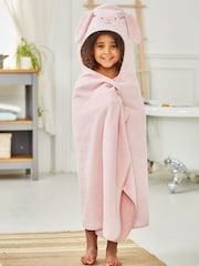 JoJo Maman Bébé Pink Bunny Large Hooded Towel - Image 1 of 3