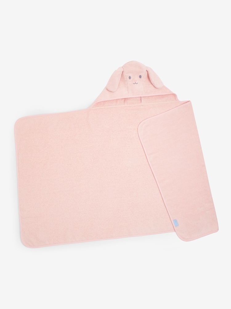 JoJo Maman Bébé Pink Bunny Large Hooded Towel - Image 2 of 3