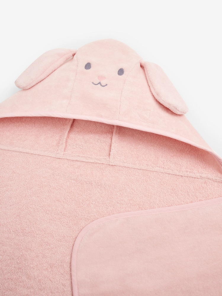 JoJo Maman Bébé Pink Bunny Large Hooded Towel - Image 3 of 3