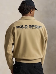 Polo Ralph Lauren Brown Polo Sport Back Print Quater Zip Sweatshirt - Image 2 of 6