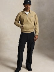 Polo Ralph Lauren Brown Polo Sport Back Print Quater Zip Sweatshirt - Image 4 of 6