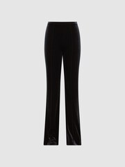 Reiss Black Joy Velvet Flared Trousers - Image 2 of 6