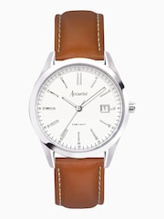 Accurist Mens Brown Everyday Leather Strap Analogue Watch - Image 1 of 7
