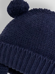 JoJo Maman Bébé Navy Blue Cosy Pom Pom Hat - Image 4 of 4