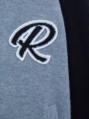 Reiss Blue Melange Belsize 3-9 yrs Varsity Bomber Jacket - Image 6 of 6