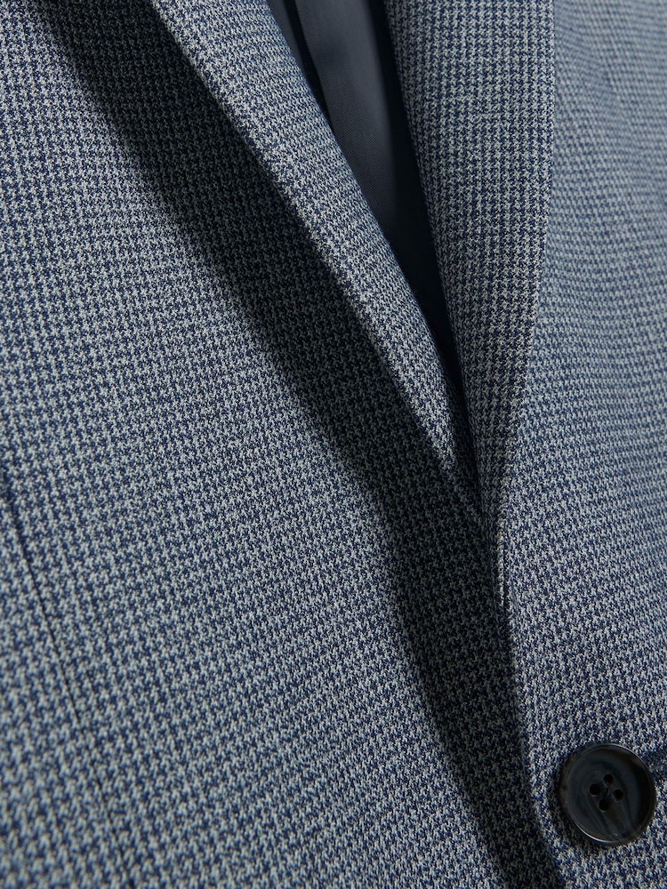 River Island Skinny Fit moška obleka droben zobčasti karo kotna; suknjič - Slika 6 iz 6