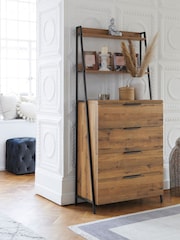 Dark Natural Bronx Ladder Oak Effect Chest of Drawers - Image 1 of 12
