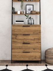 Dark Natural Bronx Ladder Oak Effect Chest of Drawers - Image 4 of 12