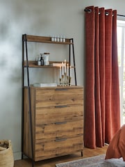 Dark Natural Bronx Ladder Oak Effect Chest of Drawers - Image 6 of 12