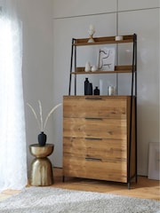 Dark Natural Bronx Ladder Oak Effect Chest of Drawers - Image 7 of 12
