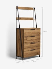 Dark Natural Bronx Ladder Oak Effect Chest of Drawers - Image 9 of 12