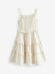 White Broderie Tiered Jersey Midi Dress (3-16yrs) - Image 2 of 3