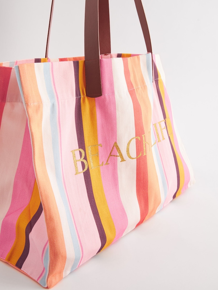 Multi Striped Beach Bag - Image 7 of 8